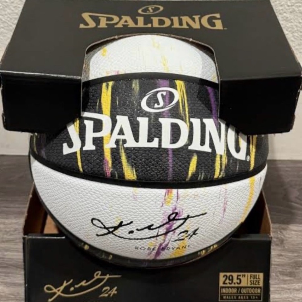 Kobe Bryant signature Spalding Black and White Basketball